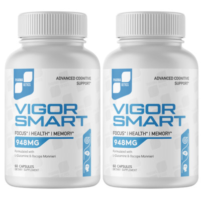 2 Pack VIGOR SMART Mind Cognitive Brain Booster Enhance Mood & Focus 60ct 