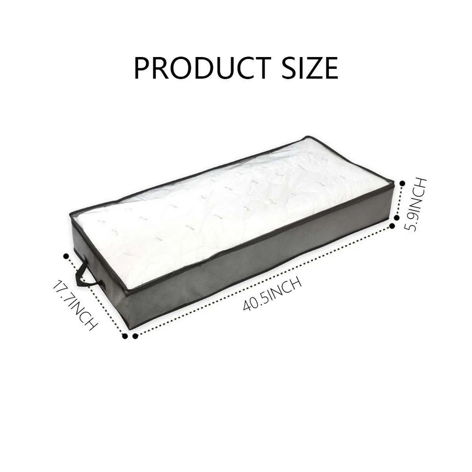 2Pcs Organizer Under the Bed Storage Box for Clothes Blankets Foldable Non-Woven - Image 3 of 4