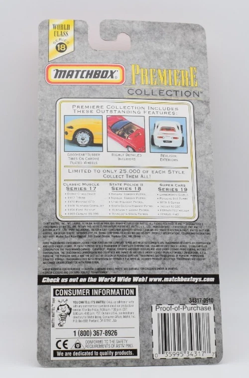 Matchbox Superfast Chevy Camaro Police. rubber tires. Premiere Collection 18 - Image 2 of 2