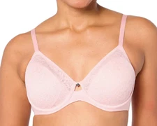 Breezies Lace Elegance Underwire Bra~48C~Ballet Pink~A647774~No Padding  11788