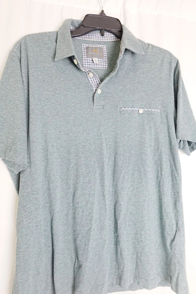 Thomas Dean Short Sleeve Gray Polo Shirt Mens Size M Golf Casual - Image 2 of 4