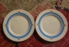 Vintage Fisher Price Fun with Food 1980s replacement dishes plate set of 2 blue