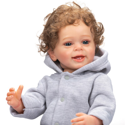 55cm Voll Silikon Körper Reborn Puppen Baby Boy Lifelike Kleinkind Bebe Geschenk