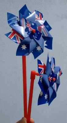 6 Stück Set  Windräder Windmill Windrad 25 x11cm Deko AUSTRALIEN