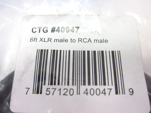 Cables to Go 40047 6ft Pro-Audio XLR Male to RCA Male Cable - Picture 2 of 4
