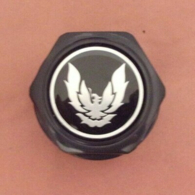 82-92 FIREBIRD TA SILVER BIRD BLACK CENTER WHEEL HUB CAP PLASTIC ONE SINGLE 611p