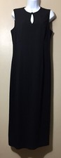 Vintage Carol Anderson Size 8 Black Long Dress Keyhole Neck Sleeveless Boho