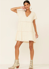 Show Me Your Mumu L71328 Midsummer Ivory Cia Mini Dress Size L