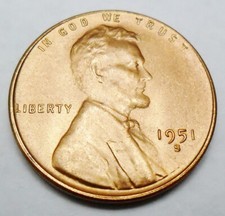 1951 S Lincoln Wheat Cent / Penny  AVE CIRCULATED  **FREE SHIPPING**