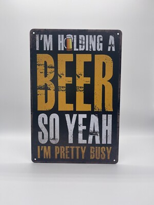 Blechschild Beer busy 20x30cm Nostalgie Retro Reklame Vintage Deko Geschenk Spaß