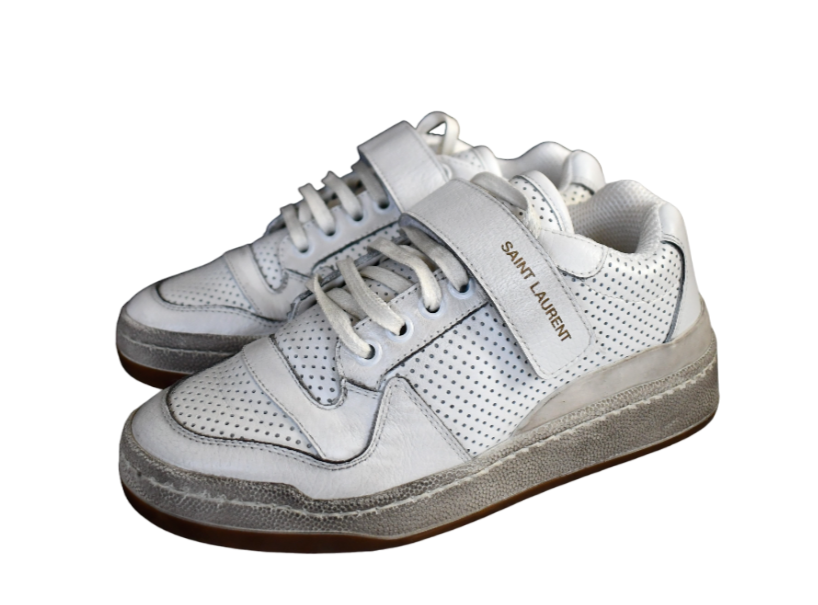 SAINT LAURENT SL24 Sneakers basse traforate invecchiate invecchiate EU 34.5 US 4.5