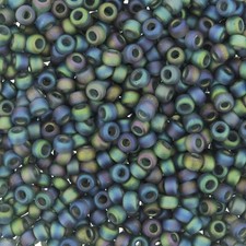 Miyuki Round Rocaille Seed Beads Size 8/0 Matte Tr Grey AB 22 Gram Tube 8-152FR