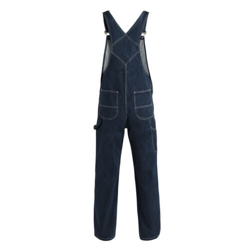HISEA Men Denim Bib Overalls Dungarees Heavy Duty Workwear Pants Jumpsuit Jeans - Picture 11 of 28