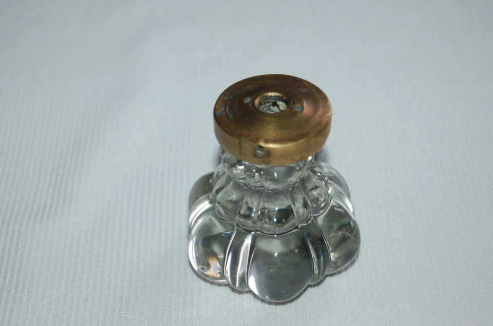 ANCIEN BOUTON DE PORTE DE MEUBLE TIROIR en CRISTAL /VERRE POIGNÉE ANCIENNE - Photo 3/3