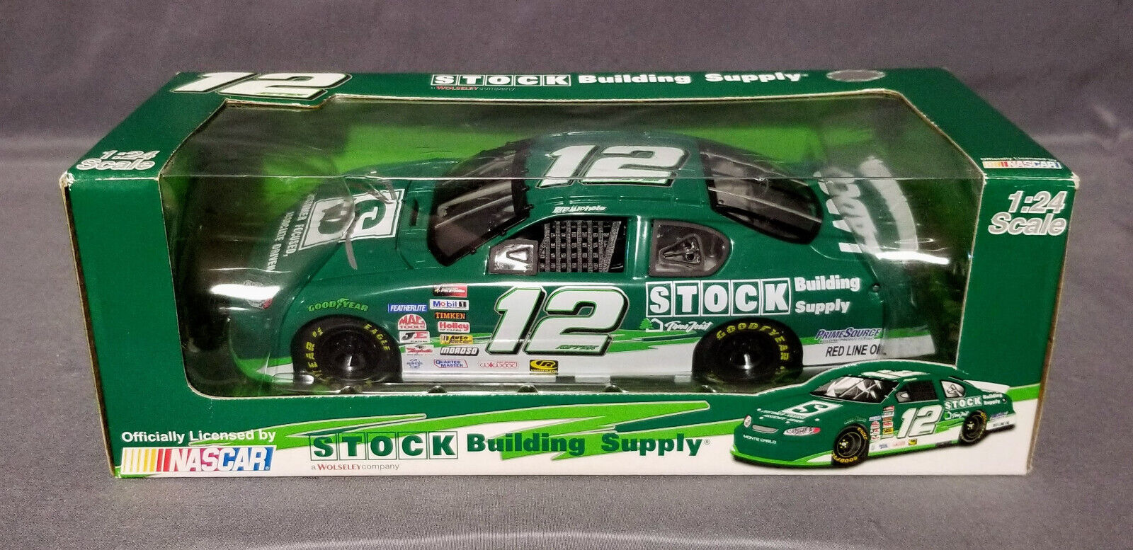 AUTOGRAPHED 2005 Rip Michels #12 Stock Building Chevy 1/24 Team Caliber Promo