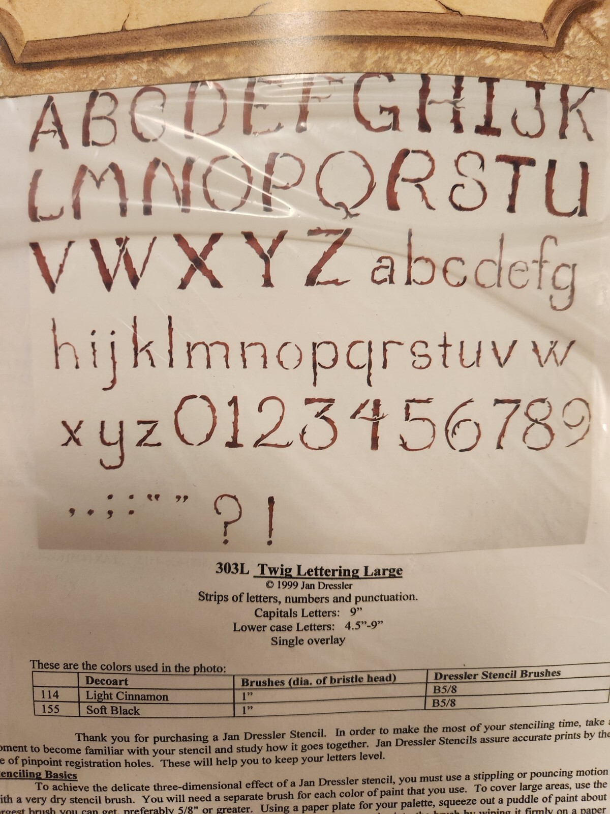 Jan Dressler Stencil 303L Twig Lettering Large Sealed eBay