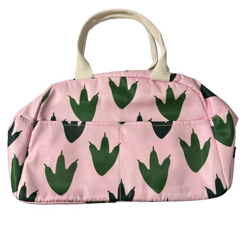 Kids Pink Nylon Dinosaur Backpack/Bookbag, Lunchbag, Pencil Case 3-Piece Set New - Picture 7 of 11