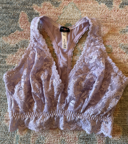 Cosabella Racer Back Lace Bralette Pink and Lavender Set Size Medium - Picture 4 of 8
