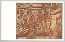 Postcard Department of Archaeology India Ajanta Cave A Palace Scene