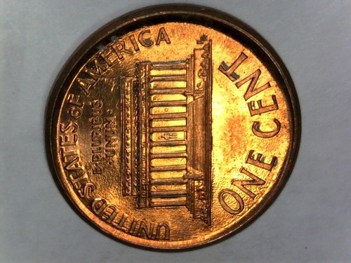 1999 P Lincoln Memorial Penny - GEM BU Red, Broad Strike Error - Picture 8 of 10