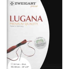 Counted Fabric LUGANA Zweigart Precute 25 ct. 3835 Colour 720 Black, 48x68 cm
