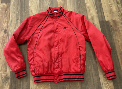 Vintage Nike-Air Jordan 1 Wing Blue Label-Red Satin Bomber