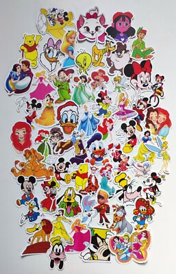 Set: 56x Cartoon Aufkleber Stickerbomb - Sticker Micky Tweety Winnie Pooh Donald