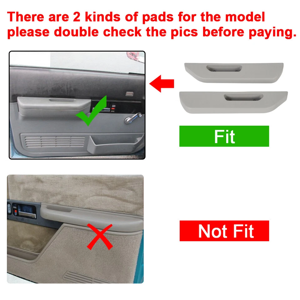 Front LH & RH Door Armrest For 88-94 90 Chevy GMC C1500 C2500 C3500 K1500 K2500 - Image 3 of 4