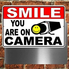 Smile You Are On Camera Sign  MS005 warning video surveillance security