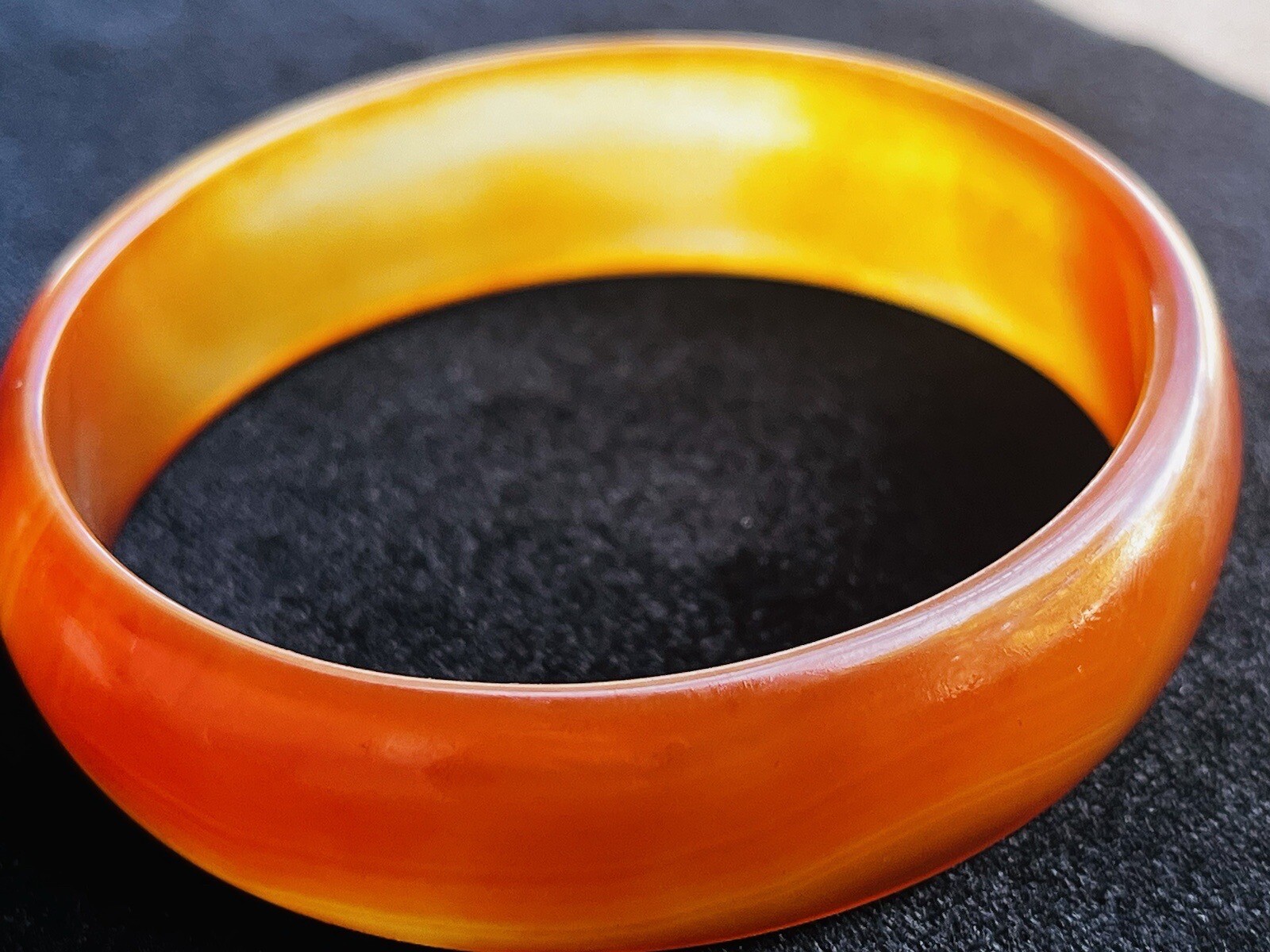 Beautiful Vintage Chinese Red Orange White Jade Jadeite Bangle Bracelet