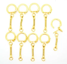 Lot of 200 KEY CHAINS GOLD SNAKE CHAIN w/ SNAP END JUMP RING ~ Craft Findings