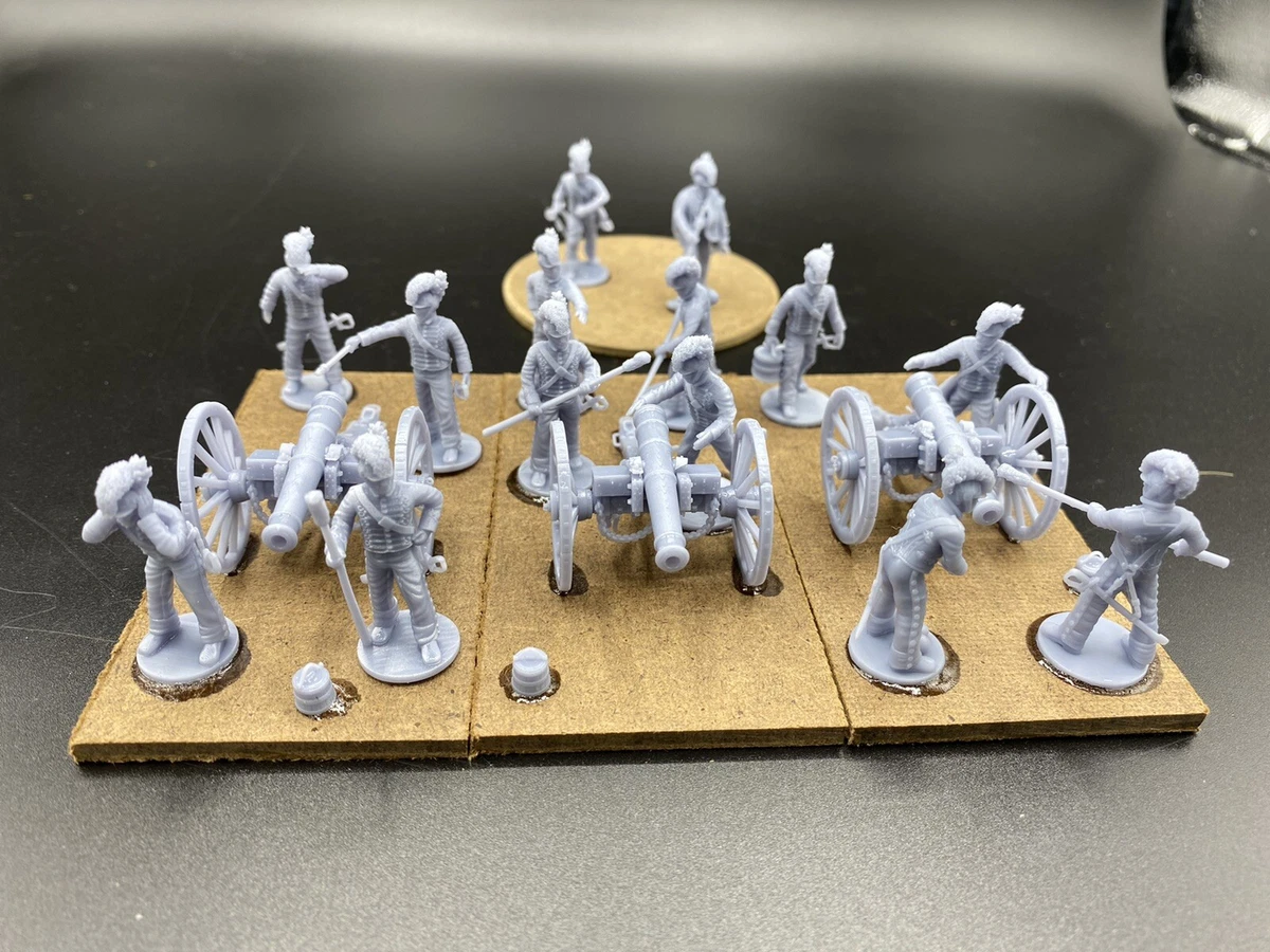 28mm, 3D Printed, Napoleonic, British RHA Artillery Battery (3), Black  Powder | eBay