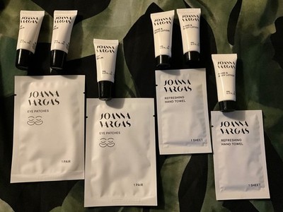NEW JOANNA VARGAS SPA Travel Eye Patches Lip Balm Hand Lotion Set Travel Size