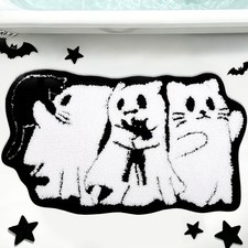 Ghost Cat Halloween Bath Rug Bathroom Mat 31.5 x 17.7 Inch
