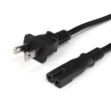 Polarized 2 Prong Power Cord with Copper Wire Core - Square/Round for Satel...