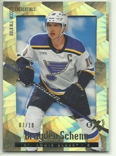 2023-24 UD SKYBOX E-X 2000 BRAYDEN SCHENN GOLD ALL-ACCESS #07/10 CARD #92 BLUES