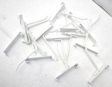 Lot of 15 White Slatwall Hooks Retail Display Metal Wire Hangers Replacements
