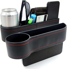 2 Pcs Car Seat Gap Filler - Leather Car Seat Crevice Storage Box with Adhesive F
