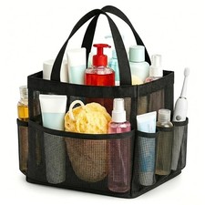 Mesh Shower Caddy Portable with 9 Pockets for College Dorm Room Essentials