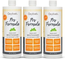 Oxyfresh Pro Formula Fresh Mint Mouthwash 3 Bottles, 16 Ounces