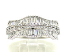 Diamant Ring 10K Weißgold total 1,00ct Diamant Trapeze und runde Diamanten