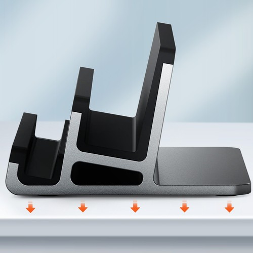 Support bureau double fente pour MacBook, iPad, iPhone Satechi Gris - Photo 4/6