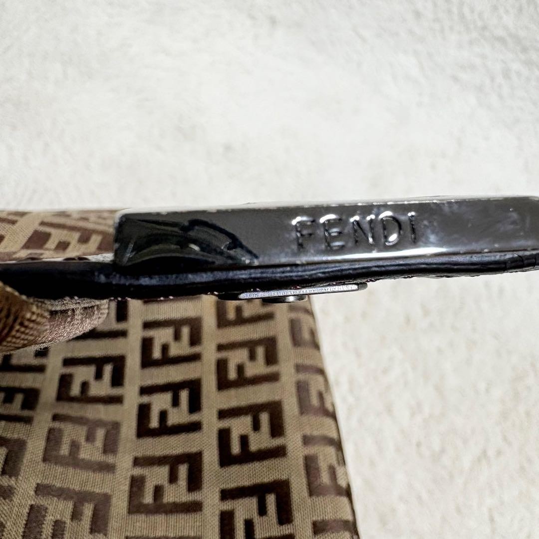 Fendi Mamma Baguette Women's Shoulder Bag Handbag Zucchino Canvas Leather Brown thumbnail 12