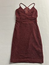 Windsor Burgundy Glitter Bodycon Mini Dress, Size Small, USA.