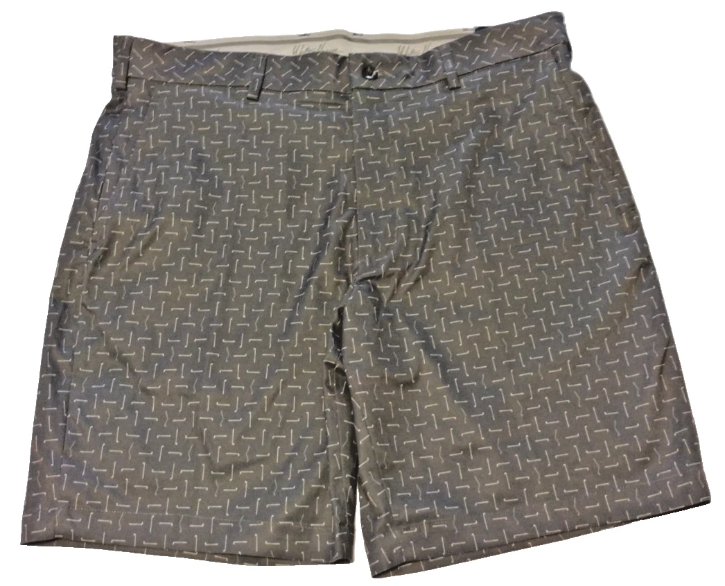 NEW Walter Hagen Shorts Mens 35 Gray Performance 11 Golf Club Themed