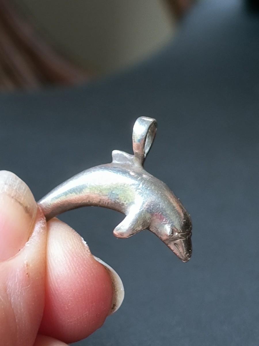 VTG Sterling Silver 925 Dolphin Charm Unbranded View 3