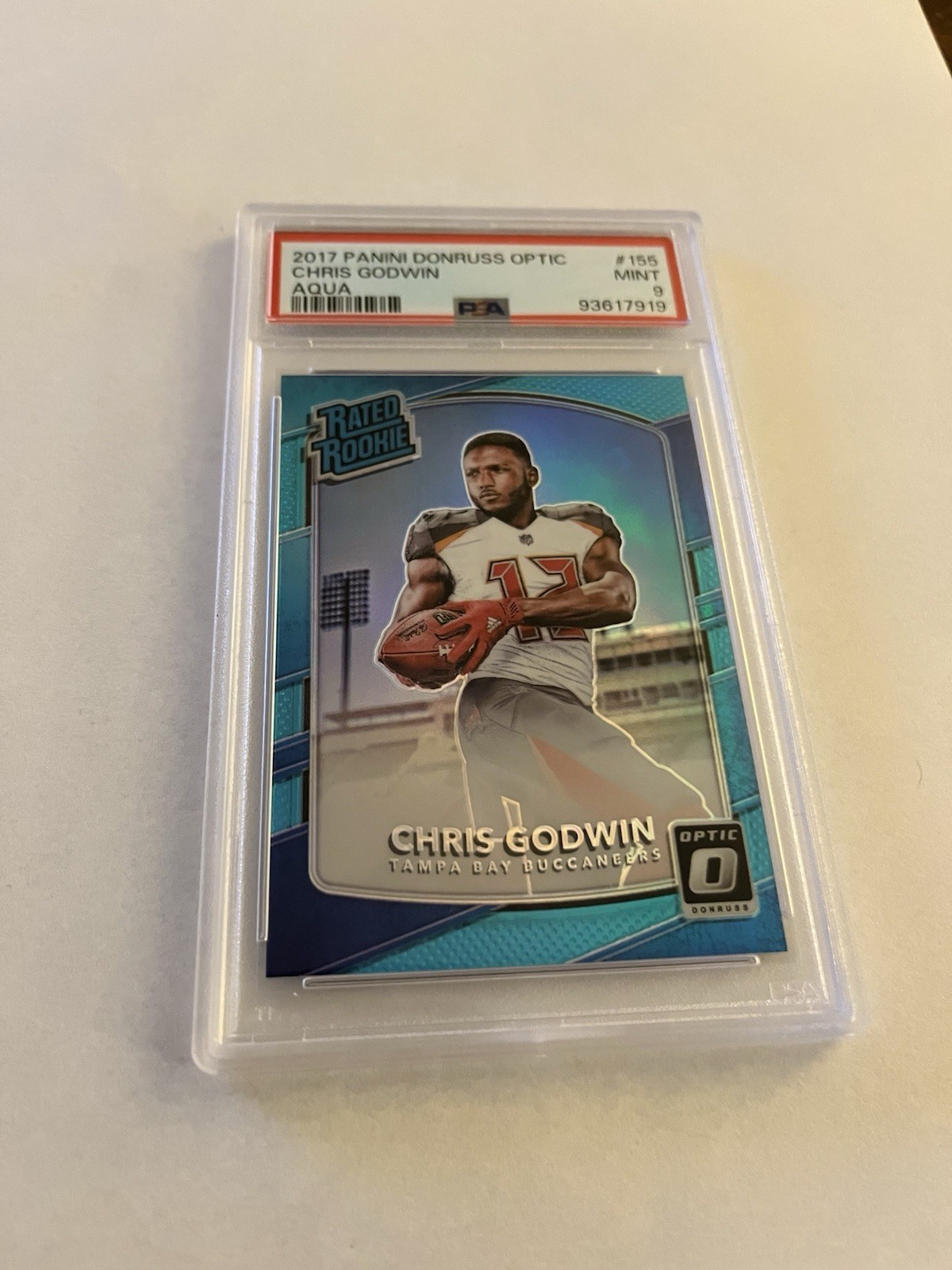 2017 Donruss Optic - Rated Rookie Chris Godwin #155 Aqua Prizm /299 (RC)