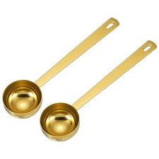 2Pcs Measuring Spoon 25ml Long Handle Table Scoop Teaspoon Gold