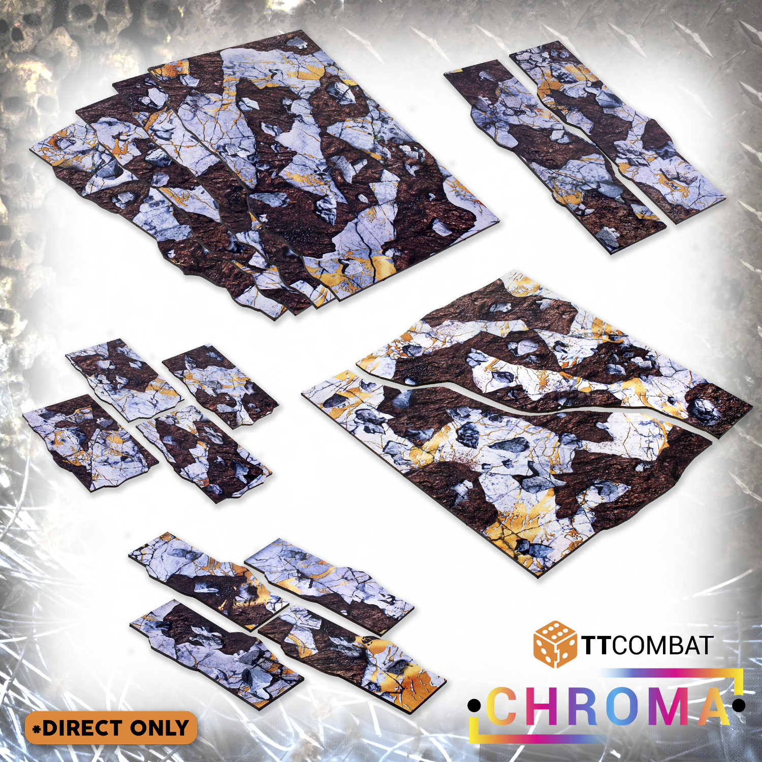 TTCombat BNIB Terrain Area Plate - Crumbling Marble