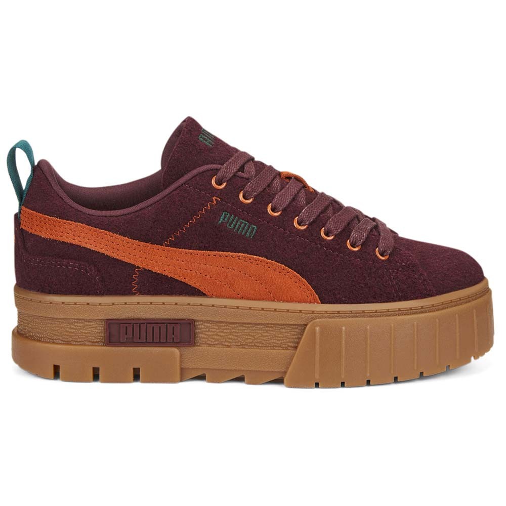 PUMA Mayze Wooly Platform  Womens Red Sneakers Casual Shoes 38658302